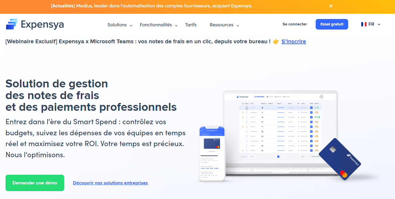 Application de gestion note de frais Expensya