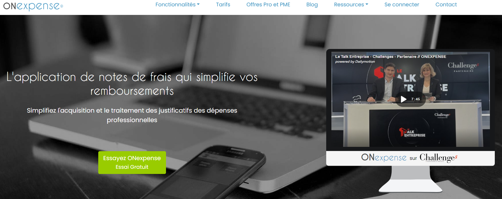 Application de gestion note de frais Onexpense