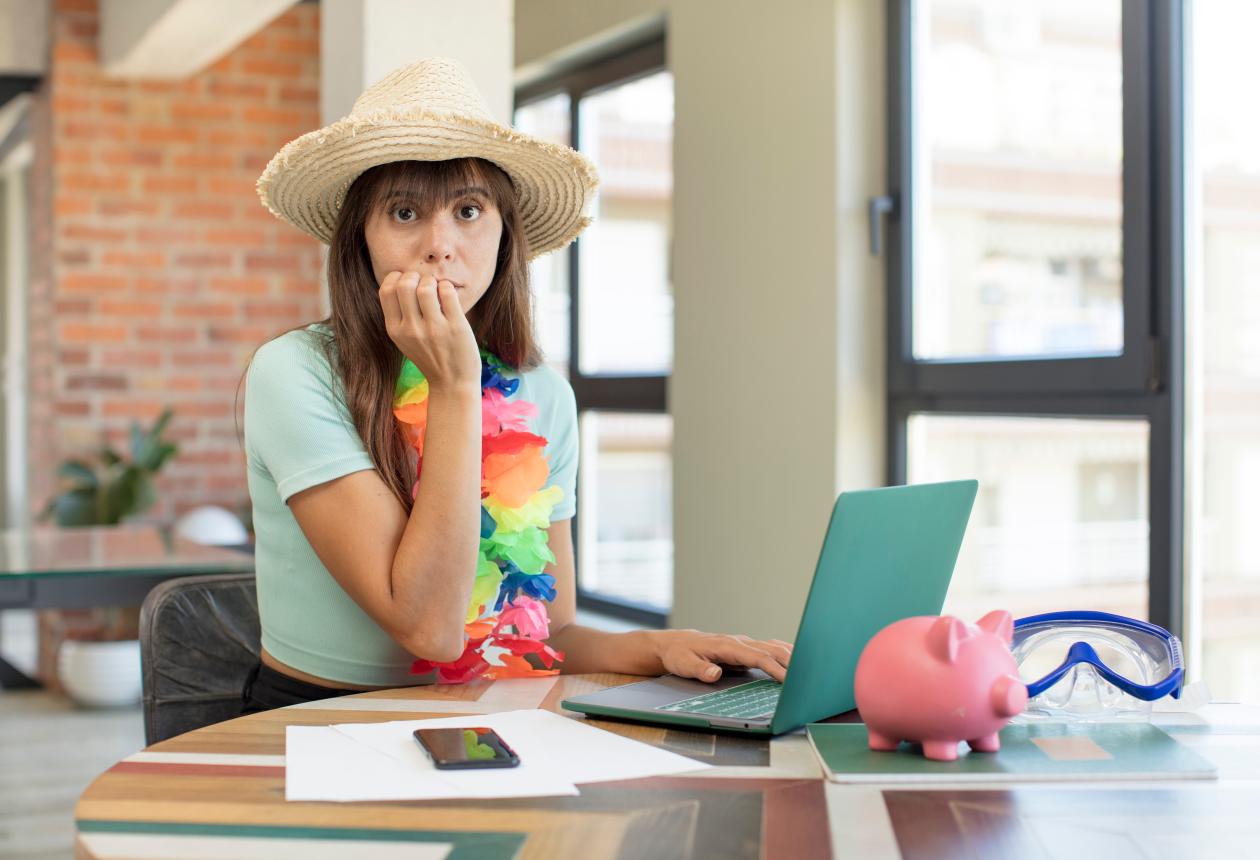 femme stressée en vacances